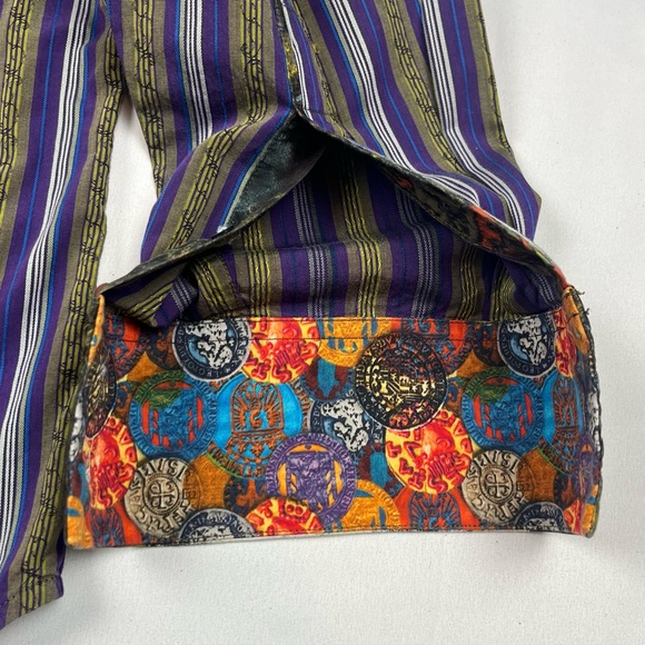 Robert Graham Mens Button Up Shirt Sz Small Flip Cuff Striped Purple C3 - Picture 6 of 9